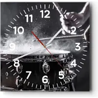 ARTTOR Wanduhr - Quadrat - Glasuhr - Trommel Staub Trommel - 30x30cm - Schleichendes Uhrwerk - Lautlos - zum Aufhängen bereit - Dekoration Modern - Wanddekoration aus Glas - C4AC30x30-4313
