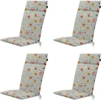 Madison - Gartenstuhlauflage High Back Florina orange - Ca. 120x50 cm - 4er-Set