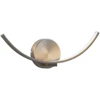 LINDBY LED-Wandleuchte Iven, Breite 34 cm, nickel, 3.000 K