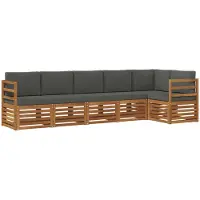 vidaXL Outdoor-Sofagarnitur 6 stk. Natur und Anthrazit Polyester
