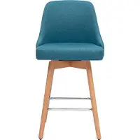 Miliboo - Skandinavische Barhocker, 360° drehbar aus Entengrün Stoff und massiver Buche, Sitzhöhe 65 cm (2er-Set) HASTA