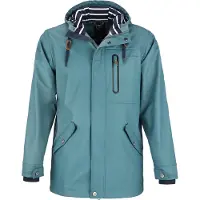 Dry Fashion Herren PolyurethanParka Lübeck - Regenjacke Herren Wasserdicht Winddicht Reißverschluss Outdoor Jacke Männer in Petrol Größe 3XL