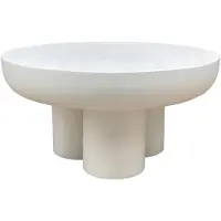 SIT Möbel Couchtisch Ø 70 cm | runde Tischplatte mit 3 Sockelfüße | Kalkputz naturweiß | B 70 x T 70 x H 35 cm | 14981-10 | Serie HOLVIK