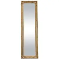 Vente-unique HONORE Standspiegel mit Prägung - Eukalyptusholz - Höhe 170 cm - Farbe gold