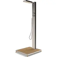 Ideal Außendusche Elba Edelstahl WPC Kalt- Warmwasser 210 cm