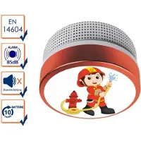 Elro Rauchmelder Kinder Design Feuerwehrmann FS8110 - Rauchwarnmelder mit 10 Jahres Batterie - nach EN14604