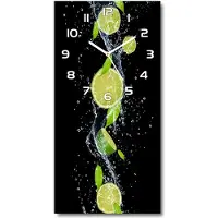 Tulup Wanduhr aus Glas – 30x60 cm - Glasbild - Glasuhr - Gehärtetes Glas -Limes