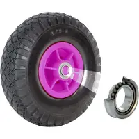 Baumarktplus Sackkarrenrad Luftrad 260x85 mm 3.00-4 60 mm versetze Nabe Ø 20 mm pink robustes 4 PR Gewebe