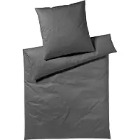 Elegante Mako-Satin-Bettwäsche-Garnitur 2364 Air Farbe Graphit Größe 155x220cm+80x80