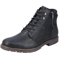 Rieker Herren Schnürboots Stiefelette Reißverschluss 13742, Größe:41 EU, Farbe:Schwarz