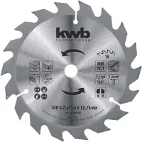 Kwb Kraftixx Hartmetall Sägeblatt HM 140x12,75mm 18Z Holz Spannplatte OSB
