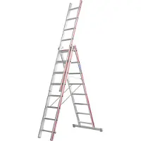 Hymer Allzweckleiter, dreiteilig, 3x8 Sprossen, senkr. Höhe 3,81 m, Reichhöhe 4,59 / 6,29 m, Gewicht 14,8 kg