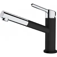 Franke Armatur ORBIT in BLACK MATT mit Zugauslauf / Küchenarmatur / Einhebelmischer