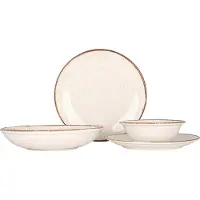 RINART Geschirrset (Medium) - Brunilda - 24 teilig - 6 Personen - Porzellan