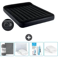 Intex Luftbett - 2 Personen - 152 x 203 x 25 cm - Blau - Inklusive Pumpe - Spannbettuch - Küssen - Reperaturset en Kissenschutz