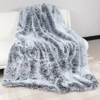 Star Home Textil Felldecke Wohndecke Silberwolf Webpelz Fell Wolf 150x200