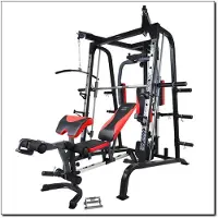 HMS Atlas X2 | Multifunktionale Smith Machine mit Bank, Butterfly & Kabelzug | Profi Heim-Fitnessstation