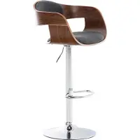 TPFLiving Barhocker Kingsley Holz/Stoff Walnuss/Dunkelgrau