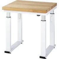 RAU Arbeitstisch Serie adlatus 600, 750 x 700 x 740-1140 mm, Buche-Massiv-Platte