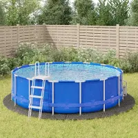 vidaXL Möbel Pool-Bodentuch Hellgrau Ø500 cm Polyester Geotextil - Poolzubehör 94229