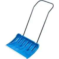 Kadax Schneeschaufeln "Cances", breite Schneeschieber mit Rädern, Schaufel mit Metallgriff, Blau