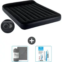Intex Luftbett - 2 Personen - 152 x 203 x 25 cm - Blau - Inklusive Pumpe - Spannbettuch en Reperaturset