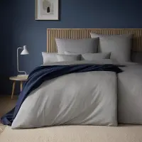 Estella Mako Interlock Jersey Bettwäsche Uni Takoma 140x200 cm + 70x90 cm grau