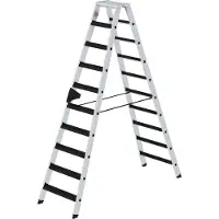 Proregal Stufen-Stehleiter beidseitig begehbar mit clip-step relax 2x10 Stufen