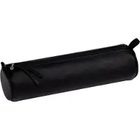Clairefontaine 6x Schlampermäppchen rund Leder schwarz Ø5,5x22cm Schwarz 8320C