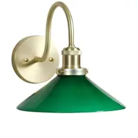 PR Home August Badezimmer Wandleuchte mit Glasschirm E27 IP23.Farbe:Messing/Grün