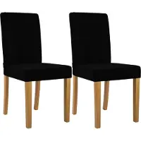 CLP 2er Set Esszimmerstuhl Ina Cordbezug gepolstert mit Rückenlehne und Holzbeinen schwarz Gestell Farbe antik-hell