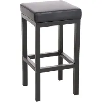 DELUKE Barhocker KIEL - Schwarz, Kunstleder, Stahl, 85cm Höhe | Barhocker ohne Lehne Barstuhl Tresenhocker Tresenstuhl Kneipenhocker Kneipenstuhl