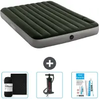 Intex Luftbett - 2 Personen - 152 x 203 x 25 cm - Grün - Spannbettuch - Pumpe en Reperaturset