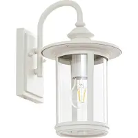 LINDBY Außenwandleuchte Zayn , dimmbar, weiß / opal, Aluminium, Antik, Wandleuchte außen
