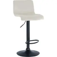 CLP Barhocker Hover Samtbezug höhenverstellbar drehbar mit Rückenlehne | Farbe creme Material Gestell Metall matt schwarz