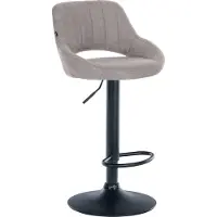 DELUKE Barhocker SEGAD - Stoff Grau 46.5x48x85 cm Schwarz | Barstuhl Mit Lehne Tresenhocker Tresenstuhl Kneipenhocker Kneipenstuhl
