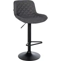 CLP Barhocker höhenverstellbar, Barstuhl Kasson drehbar mit Rückenlehne, modern schwarz Material Stoff