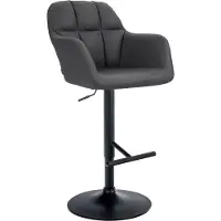 DELUKE Barhocker TUBEL - Kunstleder Schwarz 57x59x97 cm Schwarz | Barstuhl Höhenverstellbar Mit Lehne Drehbar Tresenhocker Tresenstuhl Kneipenhocker