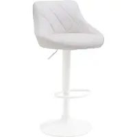 DELUKE Barhocker FALON - Kunstleder Weiß 46x49x83 cm Weiß | Barstuhl Mit Lehne Drehbar Tresenhocker Tresenstuhl Kneipenhocker Kneipenstuhl