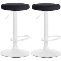 CLP 2er Set Barhocker Ponte Samt höhenverstellbar und drehbar schwarz Material Gestell Metall matt weiss