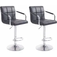 CLP 2er Set Barhocker Lucy V2 höhenverstellbar und drehbar schwarz Gestell Farbe chrom