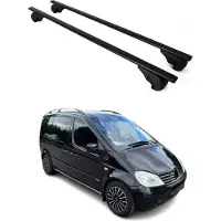 Omtec Dachträger Grundtäger für Mercedes Vaneo 2001-2005 75kg Metall Schwarz 2 tlg