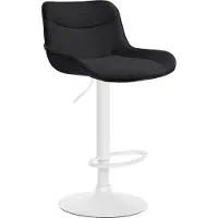 CLP Barhocker Vonore Stoff Höhenverstellbar Und 360 Grad Drehbar | Farbe schwarz Gestell Farbe weiß