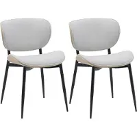 DELUKE 2er Set Esszimmerstuhl DUVAN - Stoff Natura/creme 50x54x80 cm | Essstühle Esszimmerstühle Küchenstühle Wohnzimmerstühle