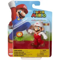 JAKKS Pacific Jakks 86739 Super Mario Figur Feuer-Mario mit Feuerblume 10 cm Wave 25