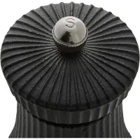 WAS Germany Salzmühle mit Edelstahl-Mahlwerk IRON CRUSH, Höhe 9,5 cm, schwarz, Edelstahl, Gusseisen
