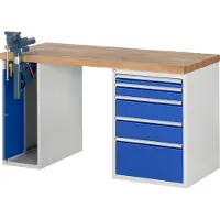 RAU Werkbank Modell 7511 mit 5 Schubladen und Schrank BxTxH 1500x900x840mm