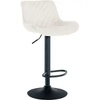 CLP Barhocker Minosa 360 drehbar mit Fußstütze creme Material Samt