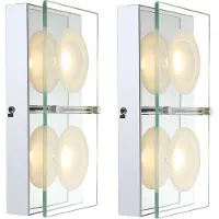 Etc-shop 2er Set LED Wandlampe, Glasplatte, 2 flammig, L 25 cm