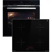 KKT Kolbe Autarkes Herdset: 60cm Einbaubackofen EB8017ED + 59cm Induktionskochfeld IH85900ED | Katalyse | Pizzafunktion | Grill | Umluft | Heißluft | Automatik-Timer | SET8017IH859ED